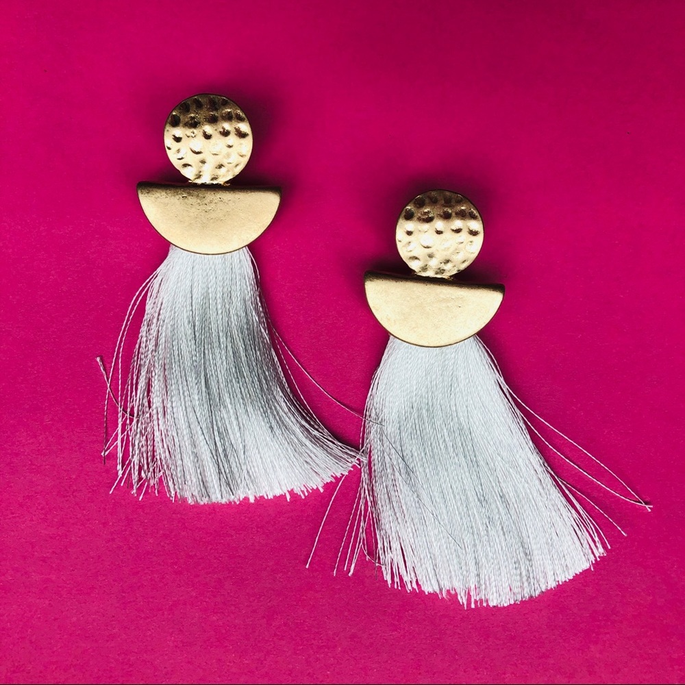 Nordstrom White Tassel Earrings